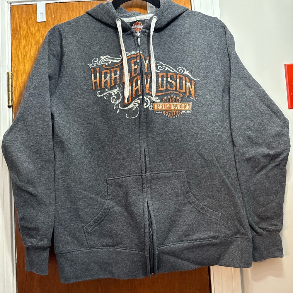 Harley Davidson Gray Zip-Up Hoodie